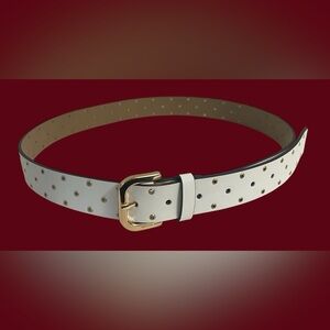 New MICHAEL KORS White & Gold Adjustable Belt Size Large